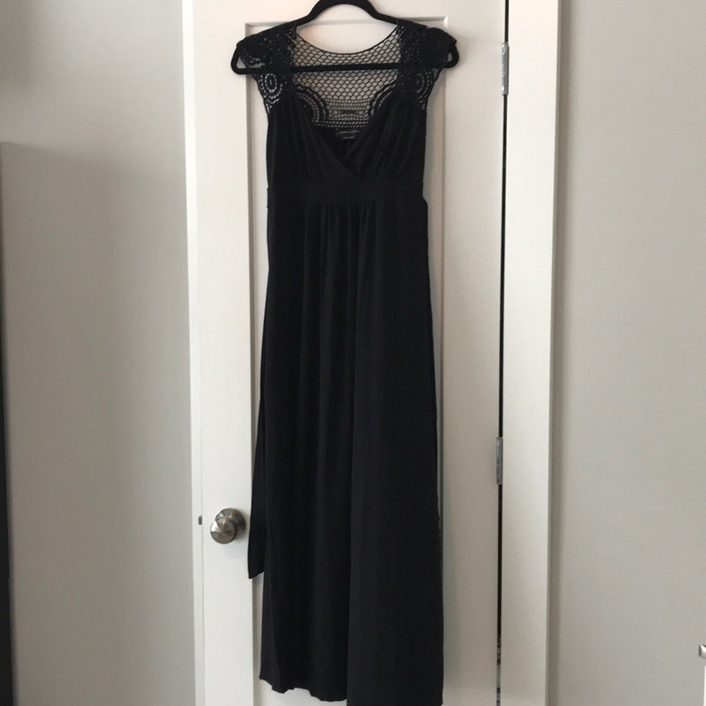 BCBG Maxazria Crochet Back Cotton Maxi Dress Small